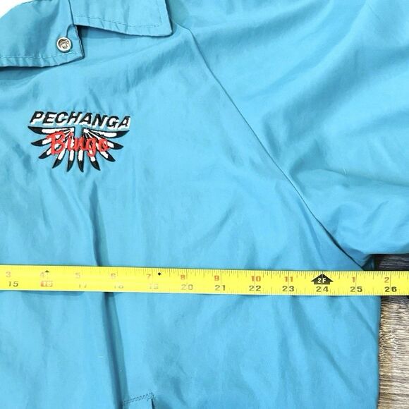 Vintage 90s Coach Jacket Nylon Windbreaker Blue Made in USA Embroidered Logo XL - Picture 9 of 9